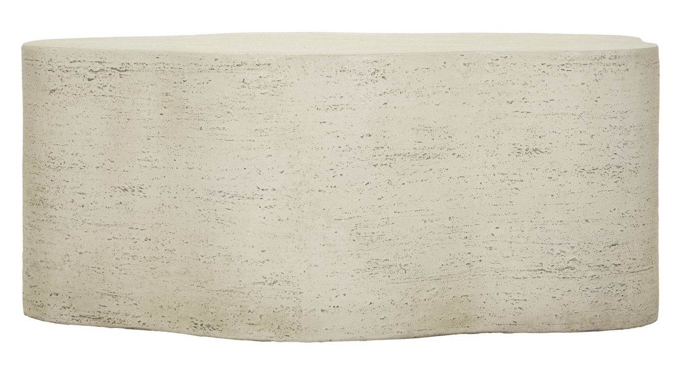 CLOUD Beige Stone-Effect Cloud-Shaped Coffee Table – L92 cm