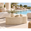 CLOUD Beige Stone-Effect Cloud-Shaped Coffee Table – L92 cm