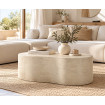 CLOUD Beige Stone-Effect Cloud-Shaped Coffee Table – L92 cm
