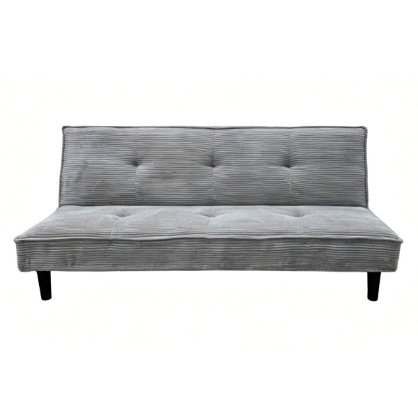 Clipper Gray Corduroy Convertible Sofa, 180 cm