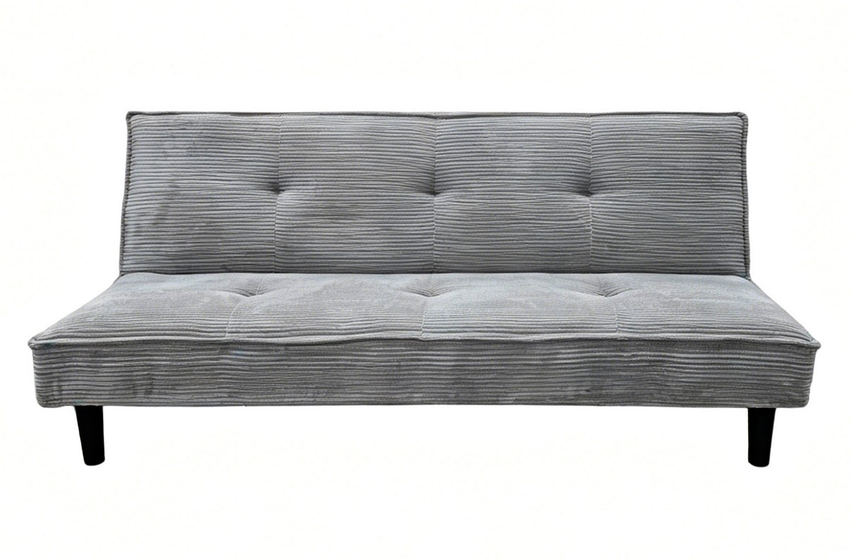 Clipper Gray Corduroy Convertible Sofa, 180 cm
