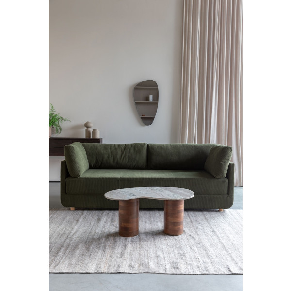 Table basse en marbre naturel et bois de manguier - SAKI