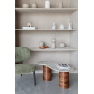 Coffee table in natural marble and mango wood - SAKI