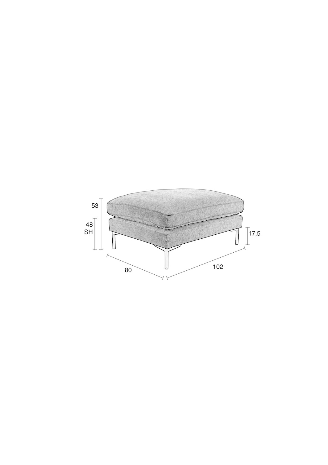 SUMMER - Pouf en tissu sable