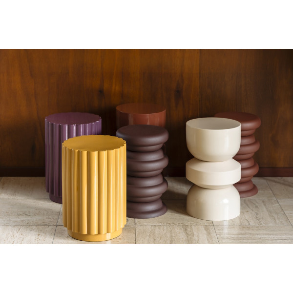 Taburete Apollo beige de metal | Mathi Design