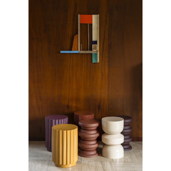 Taburete Apollo beige de metal | Mathi Design