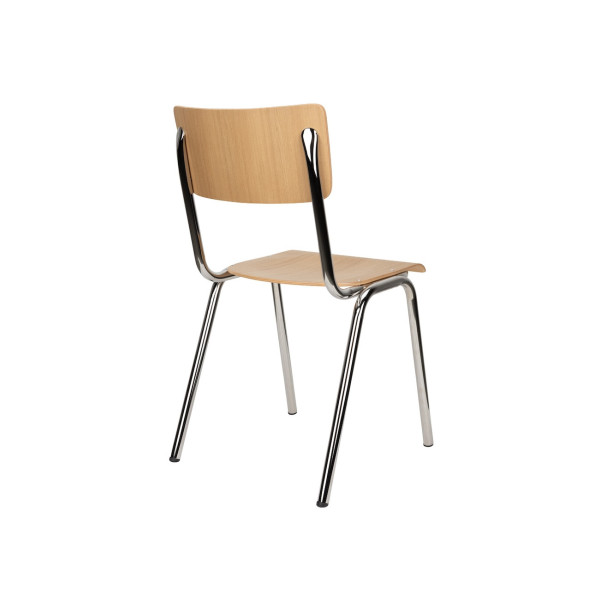 Set di 4 sedie in rovere e cromo – Back to School