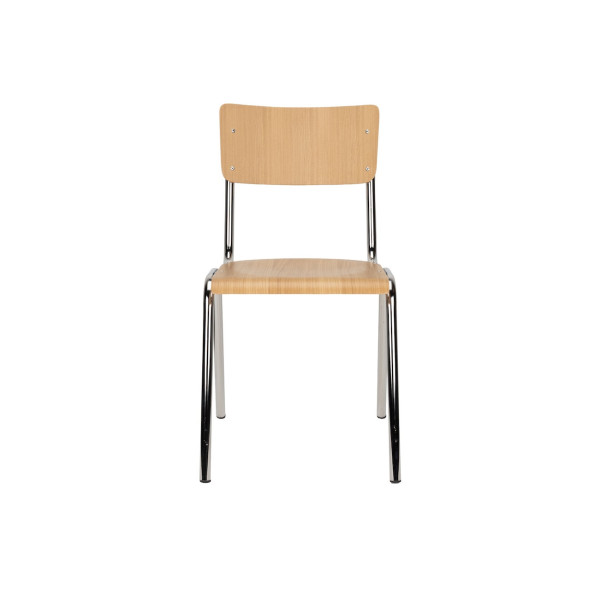 Set of 4 oak and chrome chairs – Back to School