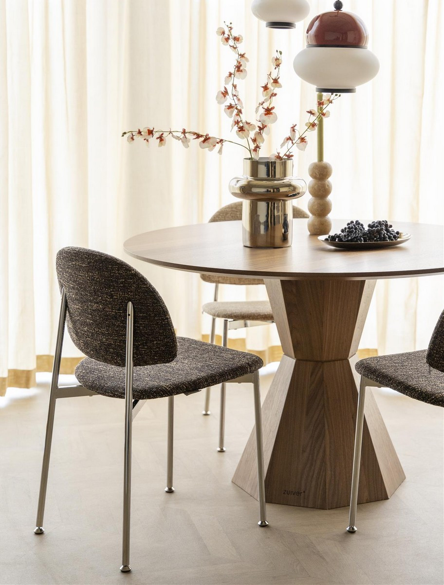 Table ronde Lotus Zuiver – Table à manger design aspect bois