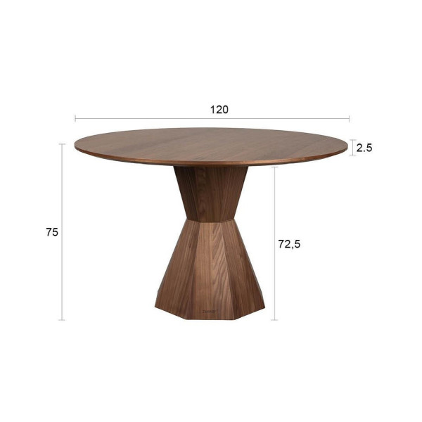 Lotus Zuiver Round Table – Dining Table with a Wood-Look Finish