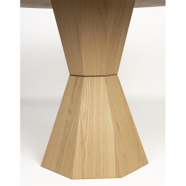 Mesa redonda Lotus Zuiver – Mesa de comedor con aspecto de madera